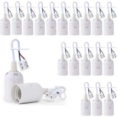 OEM 20 Portalampade A Vite E27 Per Cantieri Edili, Supporti Per Plafoniere Con Base E27, Portalampade A Incasso Per Lampadine A Incandescenza E Alogene (bianchi) OEM 20 Portalampade A Vite E27 Per Cantieri Edili, Supporti Per Plafoniere Con Base E27, Portalampade A Incasso Per Lampadine A Incandescenza E Alogene (bianchi)