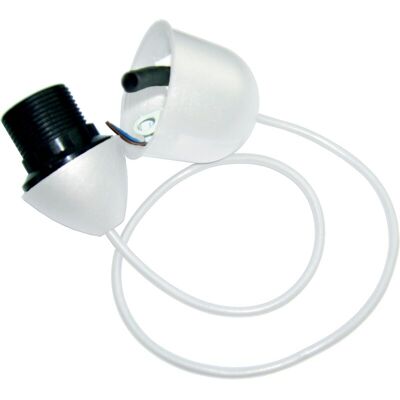 ELECTRALINE Supporto Di Plastica Con Presa E27, Lunghezza 60cm, 2x0.75mm2, Bianco ELECTRALINE Supporto Di Plastica Con Presa E27, Lunghezza 60cm, 2x0.75mm2, Bianco