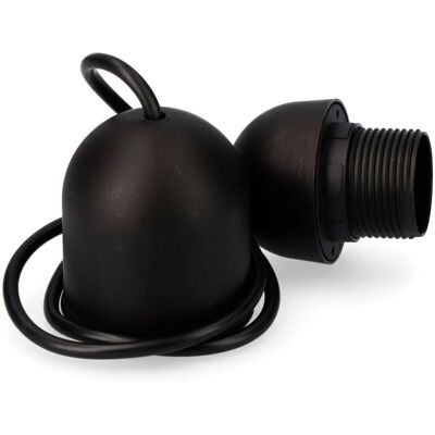 ELECTRALINE Supporto Di Plastica Con Presa E27, Lunghezza 60cm, 2x0.75mm2, Nero ELECTRALINE Supporto Di Plastica Con Presa E27, Lunghezza 60cm, 2x0.75mm2, Nero