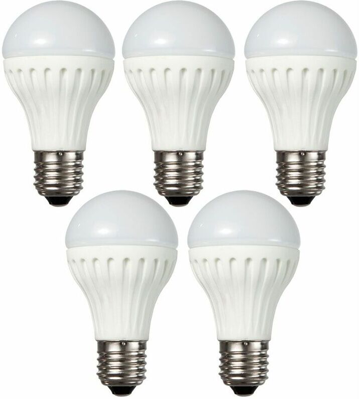 ETC-SHOP 5x led Bulbs 5 Watt Ball 400 Lumens Lampade E27 Socket Energy Saving Lights bianco caldo