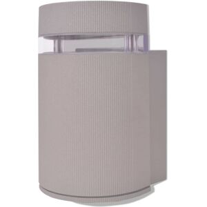 VIDAXL Luce Da Parete Per Esterno Semi-cilindrica In Alluminio Grigio - VIDAXL Luce Da Parete Per Esterno Semi-cilindrica In Alluminio Grigio -