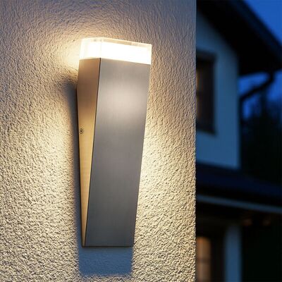 EGLO Lampada Da Parete Per Esterno, Lampada Da Parete, Torcia, Ingresso, Terrazza, Ip44, Acciaio Inossidabile, Argento, Axlxp 30,5x7,5x8,5cm 93356 EGLO Lampada Da Parete Per Esterno, Lampada Da Parete, Torcia, Ingresso, Terrazza, Ip44, Acciaio Inossidabile, Argento, Axlxp 30,5x7,5x8,5cm 93356