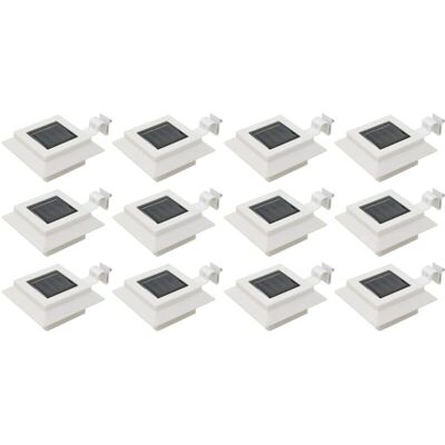 vidaXL Luci Solari Esterno - 12 pz LED Quadrato 12 cm Bianco vidaXL Luci Solari Esterno - 12 pz LED Quadrato 12 cm Bianco