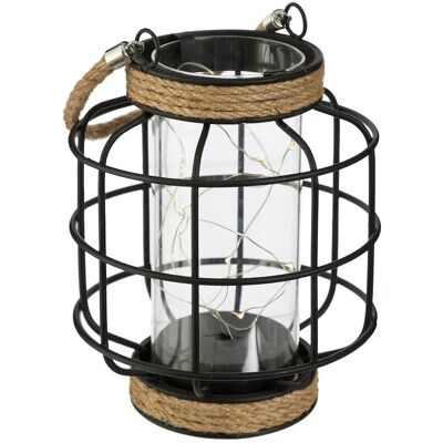ATMOSPHERA Lanterna Microled H18cm In Metallo A Griglia Nero ATMOSPHERA Lanterna Microled H18cm In Metallo A Griglia Nero