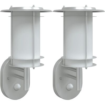 HELLOSHOP26 Set Di 2 Applique Da Esterno Con Sensore Di Movimento 19 X 19 X 31 Cm Acciaio Inox Argento 020056599 HELLOSHOP26 Set Di 2 Applique Da Esterno Con Sensore Di Movimento 19 X 19 X 31 Cm Acciaio Inox Argento 020056599