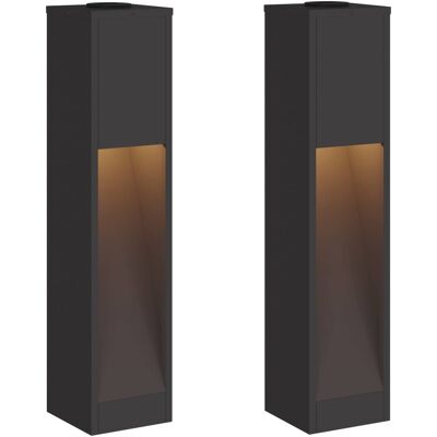 VIDAXL Lucina Led Solare Da Percorso 2 Pz Bianco Caldo 18 X 18 X VIDAXL Lucina Led Solare Da Percorso 2 Pz Bianco Caldo 18 X 18 X