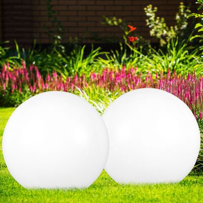 ETC-SHOP - Sfera luminosa solare da giardino 30 cm Bianco/Argento 4-LED - Sfera luminosa da giardino ETC-SHOP - Sfera luminosa solare da giardino 30 cm Bianco/Argento 4-LED - Sfera luminosa da giardino