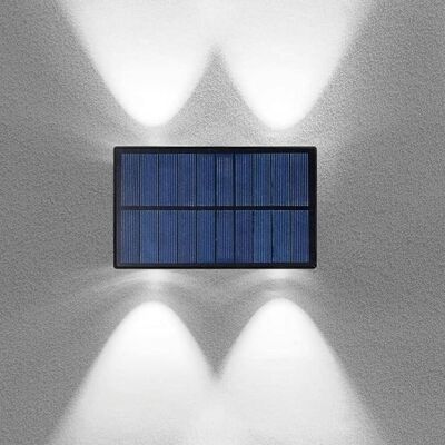 UNIVERSO Applique Led Solare Da Esterno 4w Biemissione Up&down Ip65 – Lampada Da Parete A Luce Fredda 6000k Con Pannello Solare Integrato E Sensore Crepuscolare UNIVERSO Applique Led Solare Da Esterno 4w Biemissione Up&down Ip65 – Lampada Da Parete A Luce Fredda 6000k Con Pannello Solare Integrato E Sensore Crepuscolare