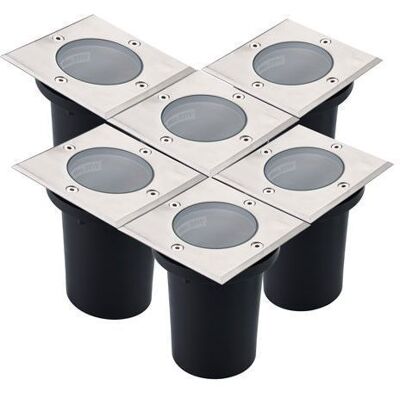 Arum Lighting - Set di 6 faretti da incasso in acciaio inox - IP67 - GU10 Arum Lighting - Set di 6 faretti da incasso in acciaio inox - IP67 - GU10