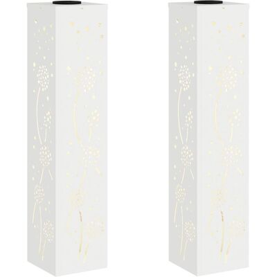 VIDAXL Faro Led Solare Per Sentieri 2 Pz Bianco Caldo 18 X 18 X 80 Cm VIDAXL Faro Led Solare Per Sentieri 2 Pz Bianco Caldo 18 X 18 X 80 Cm