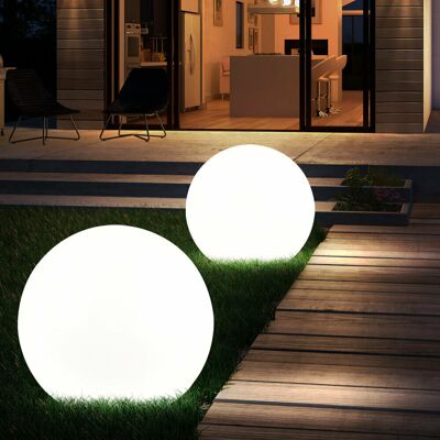 ETC-SHOP Set Di 2 Luci A Led Per Esterni A Sfera Solare Faretti Terrazze Illuminazione Da Giardino Lampade Da Cortile Plug-in ETC-SHOP Set Di 2 Luci A Led Per Esterni A Sfera Solare Faretti Terrazze Illuminazione Da Giardino Lampade Da Cortile Plug-in