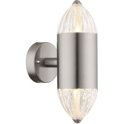 Globo Lampada Da Parete Per Esterni Lampada Da Giardino Led Argento Lampada Da Facciata Up Down Luce Porta D'Ingresso, 11w 750lm Bianco Caldo, Pxh 8 X 21 Cm 34005w1 Globo Lampada Da Parete Per Esterni Lampada Da Giardino Led Argento Lampada Da Facciata Up Down Luce Porta D'Ingresso, 11w 750lm Bianco Caldo, Pxh 8 X 21 Cm 34005w1