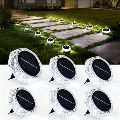 OEM Set Di 6 Luci Solari Da Terra, 8 Luci Solari Da Giardino Per Esterni A Led, Impermeabili Ip65, Faretti Solari A Lunga Durata Per Sentieri, Prati, Vialetti E Patii, Luce Bianca Fredda OEM Set Di 6 Luci Solari Da Terra, 8 Luci Solari Da Giardino Per Esterni A Led, Impermeabili Ip65, Faretti Solari A Lunga Durata Per Sentieri, Prati, Vialetti E Patii, Luce Bianca Fredda