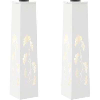 VIDAXL Faro Led Solare Per Sentieri 2 Pz Bianco Caldo 18 X 18 X 80 Cm VIDAXL Faro Led Solare Per Sentieri 2 Pz Bianco Caldo 18 X 18 X 80 Cm