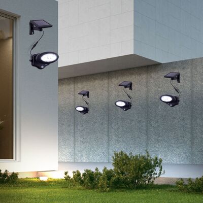 ETC-SHOP Applique Con Rilevatore Di Movimento Luce Solare Per Esterni Luce Led Per Facciata, Antracite, Lxh 17 X 11,3 Cm, Set Da 4 ETC-SHOP Applique Con Rilevatore Di Movimento Luce Solare Per Esterni Luce Led Per Facciata, Antracite, Lxh 17 X 11,3 Cm, Set Da 4