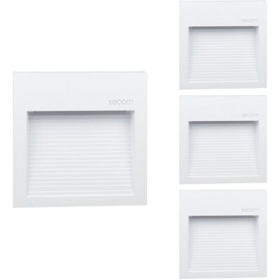 SECOM Confezione Da 4 Applique Da Parete A Led Quadrate Trido Maxi 6 W, SECOM Confezione Da 4 Applique Da Parete A Led Quadrate Trido Maxi 6 W,