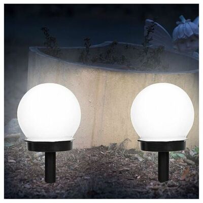 OEM Luci Solari Da Giardino Per Esterni – Set Di 2 Applique Impermeabili Con Picchetti E Globi In Vetro Per Vialetto, Prato, Patio E Cortile OEM Luci Solari Da Giardino Per Esterni – Set Di 2 Applique Impermeabili Con Picchetti E Globi In Vetro Per Vialetto, Prato, Patio E Cortile