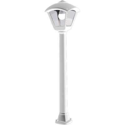 FUMAGALLI Dario Lampione 1xe27 8,5w Con Pulsante Cct (3 Colori) Ip55 L.24xw.24xh.97,5cm Resina Bianca FUMAGALLI Dario Lampione 1xe27 8,5w Con Pulsante Cct (3 Colori) Ip55 L.24xw.24xh.97,5cm Resina Bianca