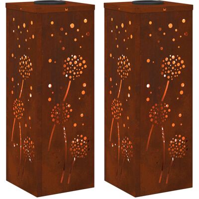 VIDAXL Faro Led Solare Per Sentieri 2 Pz Bianco Caldo 18 X 18 X 50 Cm VIDAXL Faro Led Solare Per Sentieri 2 Pz Bianco Caldo 18 X 18 X 50 Cm