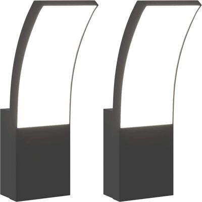 HELLOSHOP26 Set Di 2 Applique Led Da Esterno Resistenti Alle Intemperie Design Moderno 7 X 4,5 X 23 Cm Alluminio Nero 020056577 HELLOSHOP26 Set Di 2 Applique Led Da Esterno Resistenti Alle Intemperie Design Moderno 7 X 4,5 X 23 Cm Alluminio Nero 020056577