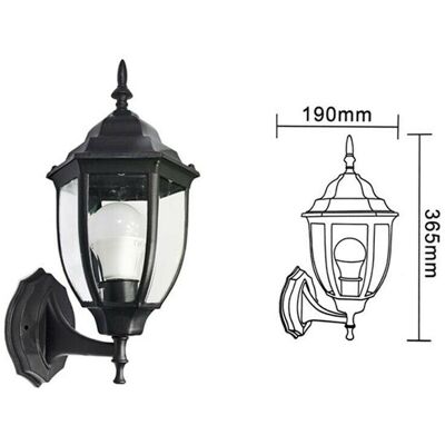 UNIVERSO Lanterna Da Giardino Lampada A Parete Nera Applique Per Esterno Stile Antico UNIVERSO Lanterna Da Giardino Lampada A Parete Nera Applique Per Esterno Stile Antico