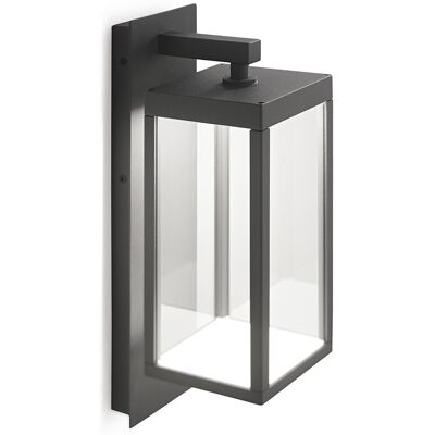 GEA LUCE Ges771c Applique Da Parete Per Esterni In Alluminio Grigio Antracite, Vetro Trasparente, Led 13w 3000k 500lm, Ip54, Non Dimmerabile - Gealuce GEA LUCE Ges771c Applique Da Parete Per Esterni In Alluminio Grigio Antracite, Vetro Trasparente, Led 13w 3000k 500lm, Ip54, Non Dimmerabile - Gealuce