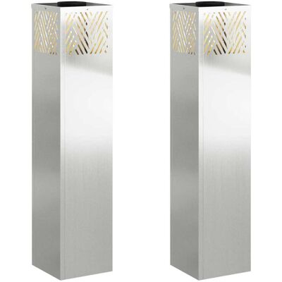 VIDAXL Faro Led Solare Per Sentieri 2 Pz Bianco Caldo 18 X 18 X 80 Cm VIDAXL Faro Led Solare Per Sentieri 2 Pz Bianco Caldo 18 X 18 X 80 Cm