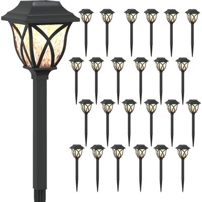 VIDAXL Luci Solari Da Esterno Con Picchetto 24 Pz Bianco Caldo 42 VIDAXL Luci Solari Da Esterno Con Picchetto 24 Pz Bianco Caldo 42