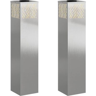 VIDAXL Faro Led Solare Per Sentieri 2 Pz Bianco Caldo 18 X 18 X 80 Cm VIDAXL Faro Led Solare Per Sentieri 2 Pz Bianco Caldo 18 X 18 X 80 Cm