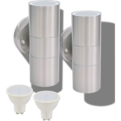 Luci da parete LED esterne vidaXL Acciaio inossidabile Su/Giù - Applique Luci da parete LED esterne vidaXL Acciaio inossidabile Su/Giù - Applique