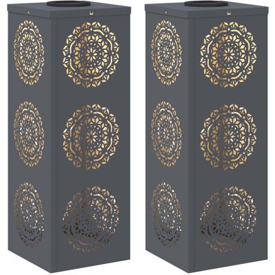 VIDAXL Faro Led Solare Per Sentieri 2 Pz Bianco Caldo 18 X 18 X 50 Cm VIDAXL Faro Led Solare Per Sentieri 2 Pz Bianco Caldo 18 X 18 X 50 Cm