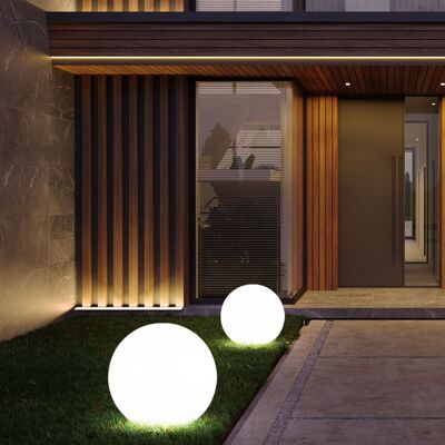 ETC-SHOP 2x LED Solare Esterno Sfera 20cm Luci Giardino Percorso ETC-SHOP 2x LED Solare Esterno Sfera 20cm Luci Giardino Percorso