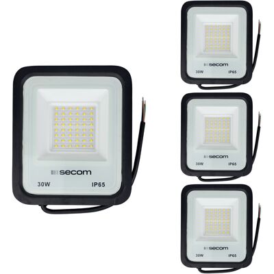 SECOM Confezione Da 4 Proiettori Led Tenkos2 Da 30 W, 3000 Lm, Ip65, 16 SECOM Confezione Da 4 Proiettori Led Tenkos2 Da 30 W, 3000 Lm, Ip65, 16