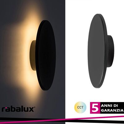 RABALUX Rust,outd.wall, Led15w, D22cm, Black Cct (3000-4000-6500k) - Luce Fredda RABALUX Rust,outd.wall, Led15w, D22cm, Black Cct (3000-4000-6500k) - Luce Fredda