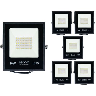 SECOM Confezione Da 6 Proiettori A Led Tenko Plus Da 10 W, 1000 Lm, Ip6 SECOM Confezione Da 6 Proiettori A Led Tenko Plus Da 10 W, 1000 Lm, Ip6