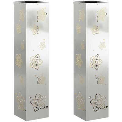 VIDAXL Faro Led Solare Per Sentieri 2 Pz Bianco Caldo 18 X 18 X 80 Cm VIDAXL Faro Led Solare Per Sentieri 2 Pz Bianco Caldo 18 X 18 X 80 Cm