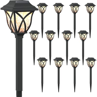 VIDAXL Luci Solari Da Esterno Con Picchetto 12 Pz Bianco Caldo 42 VIDAXL Luci Solari Da Esterno Con Picchetto 12 Pz Bianco Caldo 42
