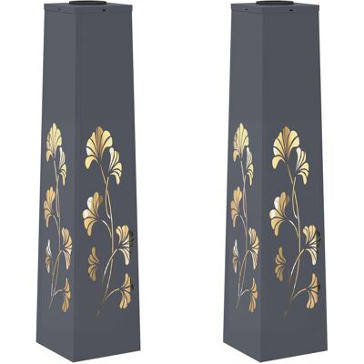 VIDAXL Faro Led Solare Per Sentieri 2 Pz Bianco Caldo 18 X 18 X 80 Cm VIDAXL Faro Led Solare Per Sentieri 2 Pz Bianco Caldo 18 X 18 X 80 Cm