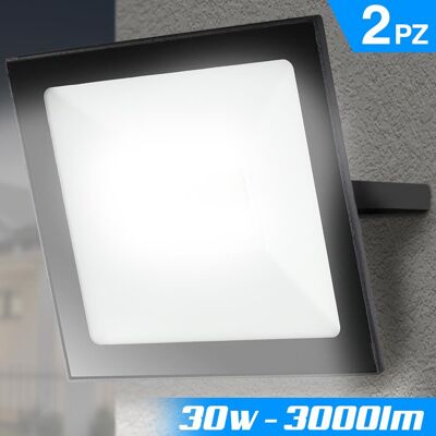 BAKAJI Set 2 Fari Led 30w Luce Alta Luminosita 3000lm Bianco Faro Faretti Esterno Slim BAKAJI Set 2 Fari Led 30w Luce Alta Luminosita 3000lm Bianco Faro Faretti Esterno Slim