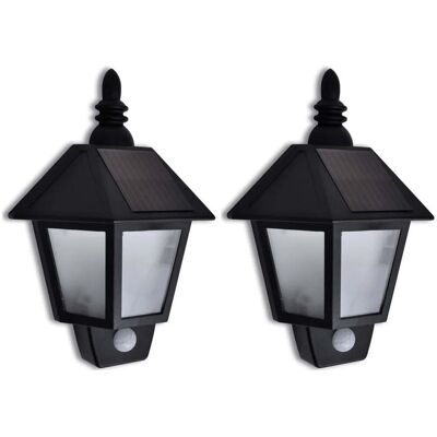 HELLOSHOP26 Set Di 2 Applique Solari Da Parete Con Sensore Di Movimento Per Giardino 20 X 10 X 5 Cm Abs Nero 020046352 HELLOSHOP26 Set Di 2 Applique Solari Da Parete Con Sensore Di Movimento Per Giardino 20 X 10 X 5 Cm Abs Nero 020046352