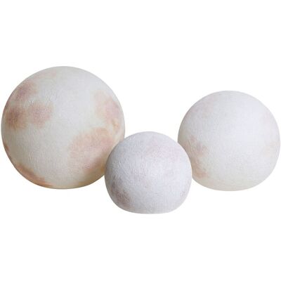 BELIANI Set Di 3 Lampade A Sfera Led Da Esterno In Materiale Sintetico, Impermeabili Ip67, Con Telecomando, Colore Bianco Sporco, Lunice BELIANI Set Di 3 Lampade A Sfera Led Da Esterno In Materiale Sintetico, Impermeabili Ip67, Con Telecomando, Colore Bianco Sporco, Lunice