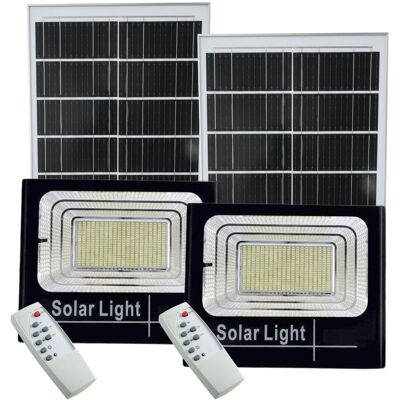 BES 2x Faro Led 400w Esterno Pannello Solare Luci Coppia Giardino Crepuscolare BES 2x Faro Led 400w Esterno Pannello Solare Luci Coppia Giardino Crepuscolare