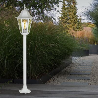 ETC-SHOP Lampada Da Terra Per Esterni Lanterna Led Luce Da Giardino Lampada Da Terra Bianca Da Patio, Vetro In Alluminio, 11w 1055lm Bianco Caldo, Dxh 23,5 X 120 Cm ETC-SHOP Lampada Da Terra Per Esterni Lanterna Led Luce Da Giardino Lampada Da Terra Bianca Da Patio, Vetro In Alluminio, 11w 1055lm Bianco Caldo, Dxh 23,5 X 120 Cm