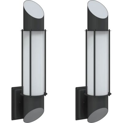 HELLOSHOP26 Set Di 2 Applique Da Esterno 10,5 X 14 X 48 Cm Design Moderno Resistente Alle Intemperie Acciaio Inox Nero 020056607 HELLOSHOP26 Set Di 2 Applique Da Esterno 10,5 X 14 X 48 Cm Design Moderno Resistente Alle Intemperie Acciaio Inox Nero 020056607