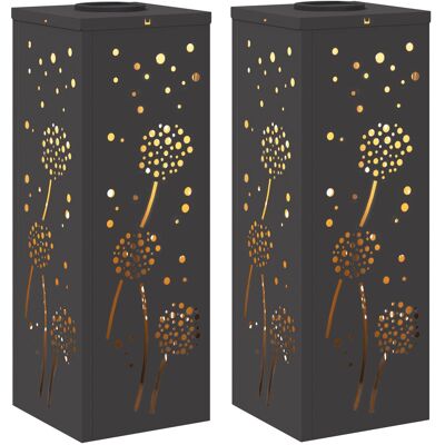 VIDAXL Faro Led Solare Per Sentieri 2 Pz Bianco Caldo 18 X 18 X 50 Cm VIDAXL Faro Led Solare Per Sentieri 2 Pz Bianco Caldo 18 X 18 X 50 Cm