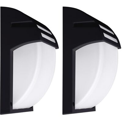 ETC-SHOP Set Di 2 Luci Led Rgb Per Esterni Faretti Da Parete Alu Facciate Da Giardino Nere Lampade Telecomando Dimmerabili ETC-SHOP Set Di 2 Luci Led Rgb Per Esterni Faretti Da Parete Alu Facciate Da Giardino Nere Lampade Telecomando Dimmerabili