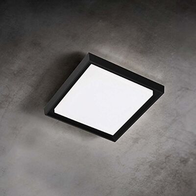 ZAFFERANO Alu Lampada Da Parete E Soffitto In Alluminio Pressofuso Grigio Scuro 25w Led 3000k Ip54 - Design Quadrato 27x27 Cm Per Interni Ed Esterni ZAFFERANO Alu Lampada Da Parete E Soffitto In Alluminio Pressofuso Grigio Scuro 25w Led 3000k Ip54 - Design Quadrato 27x27 Cm Per Interni Ed Esterni