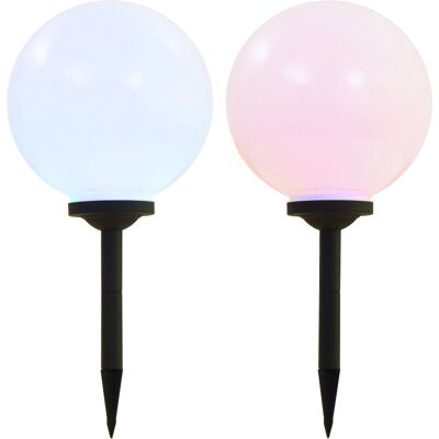 vidaXL Luci Solari da Esterno 2 pezzi RGB Sferiche 30cm - Luci Solari da Esterno vidaXL Luci Solari da Esterno 2 pezzi RGB Sferiche 30cm - Luci Solari da Esterno