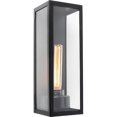 QAZQA Rotterdam Long Applique da Parete - Rustico Nero Alluminio Vetro - IP44 QAZQA Rotterdam Long Applique da Parete - Rustico Nero Alluminio Vetro - IP44