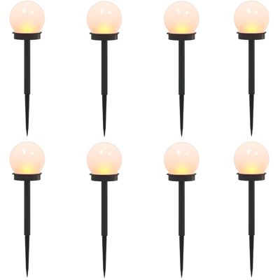 VIDAXL Luci Solari Da Esterno Con Picchetto 8 Pz Bianco Caldo VIDAXL Luci Solari Da Esterno Con Picchetto 8 Pz Bianco Caldo
